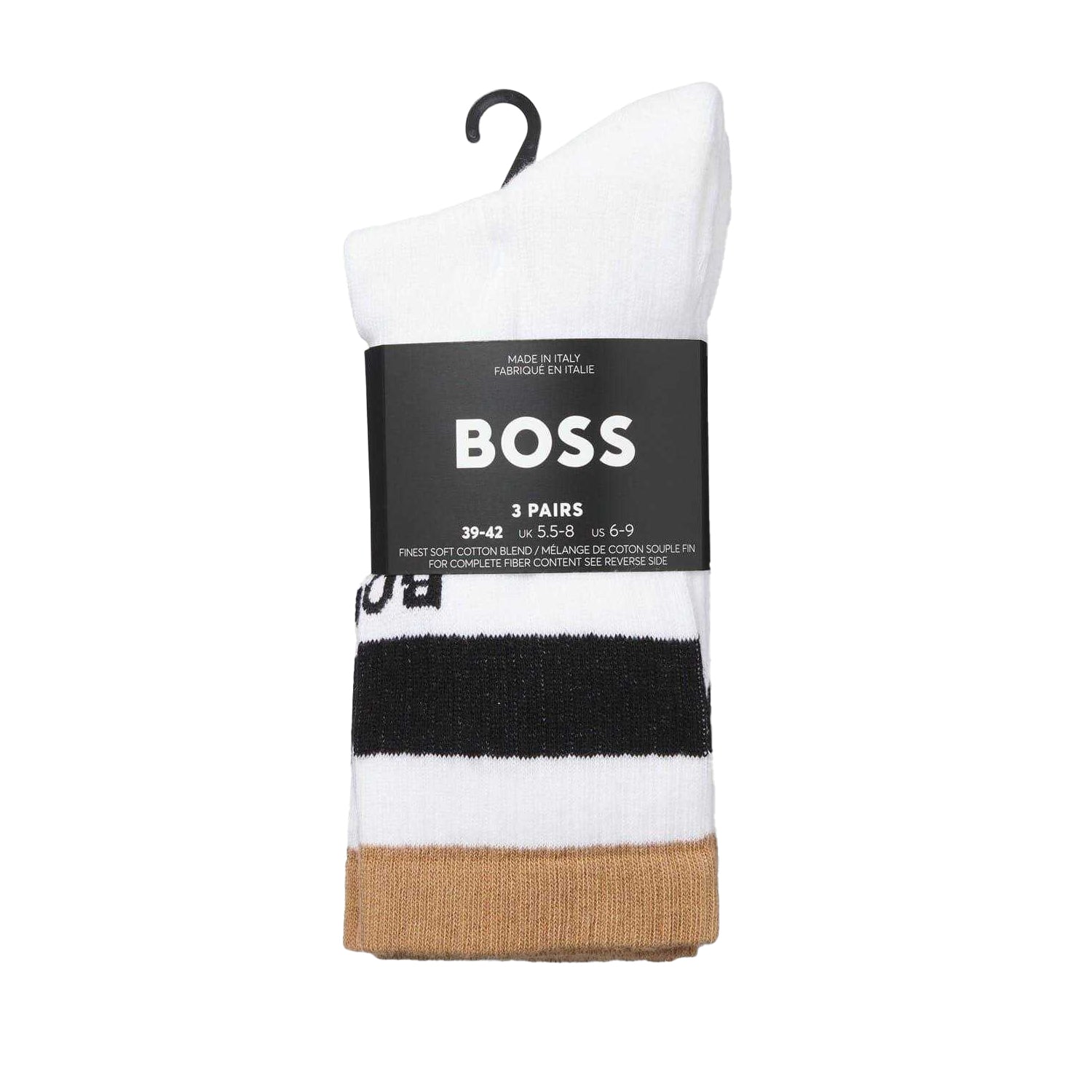 White - Back - Boss Unisex Adult Cotton Blend Socks