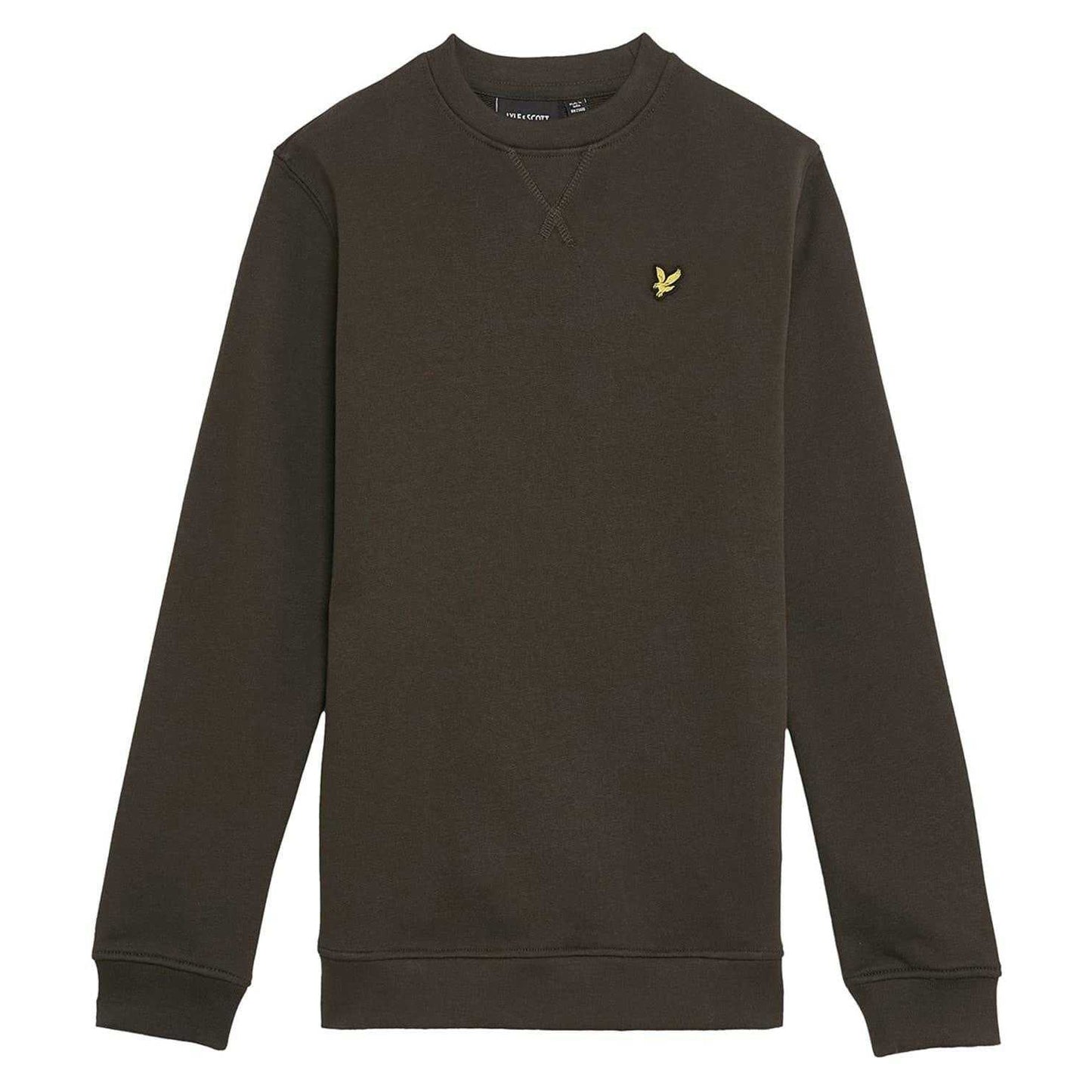 Olive - Front - Lyle & Scott Childrens-Kids Embroidered Logo Crew Neck Sweatshirt