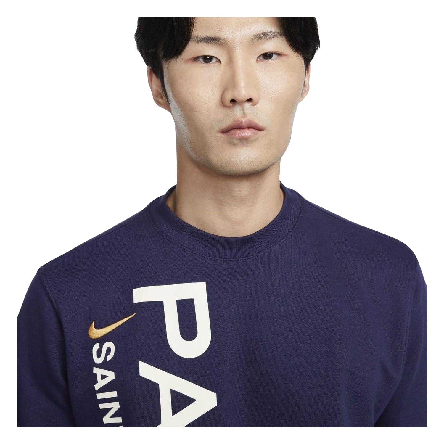 Black-Blue - Side - Nike Mens Paris Saint Germain FC French Terry Crew Neck Sweatshirt