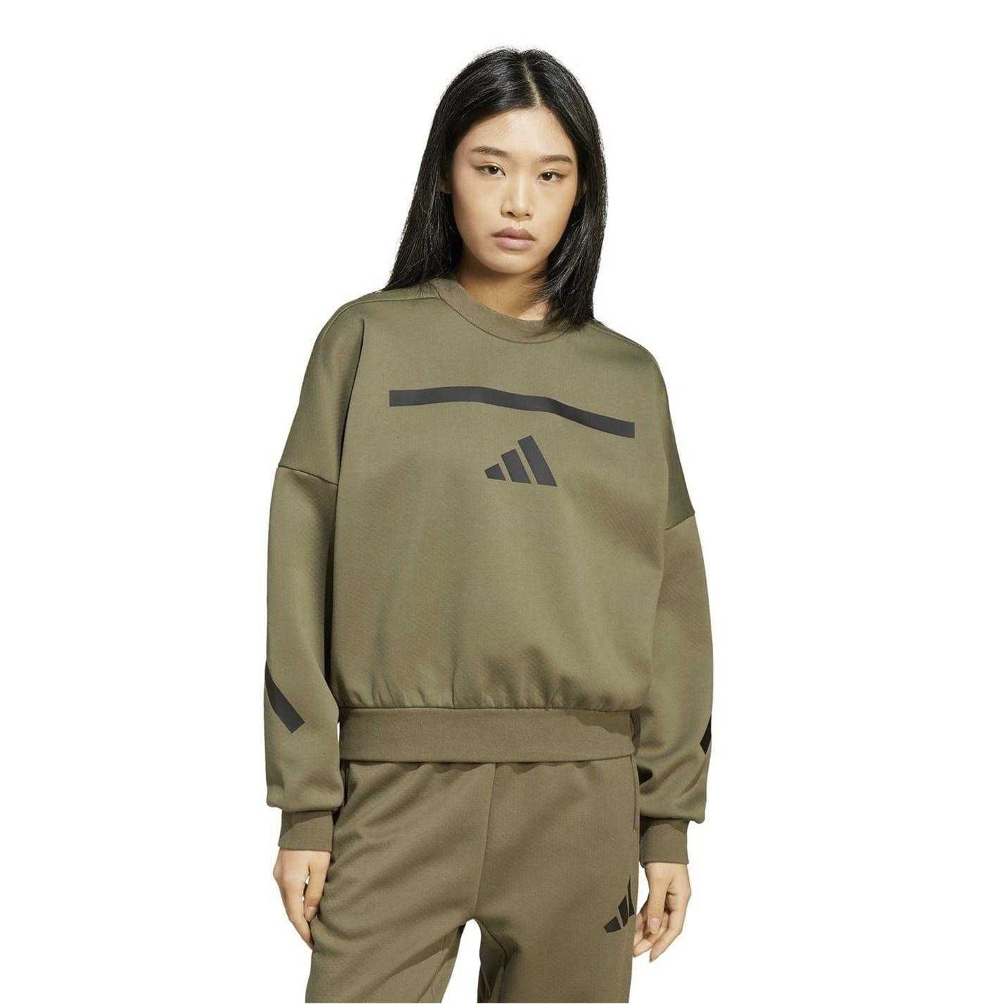 Olive Strata - Lifestyle - Adidas Womens-Ladies Z.N.E. PrimeKnit Sweatshirt
