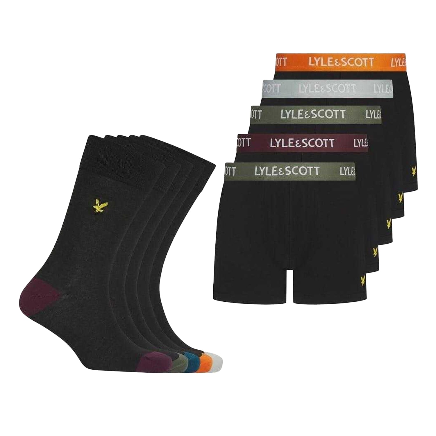 Black - Front - Lyle & Scott Mens Gift Set (Pack of 10)