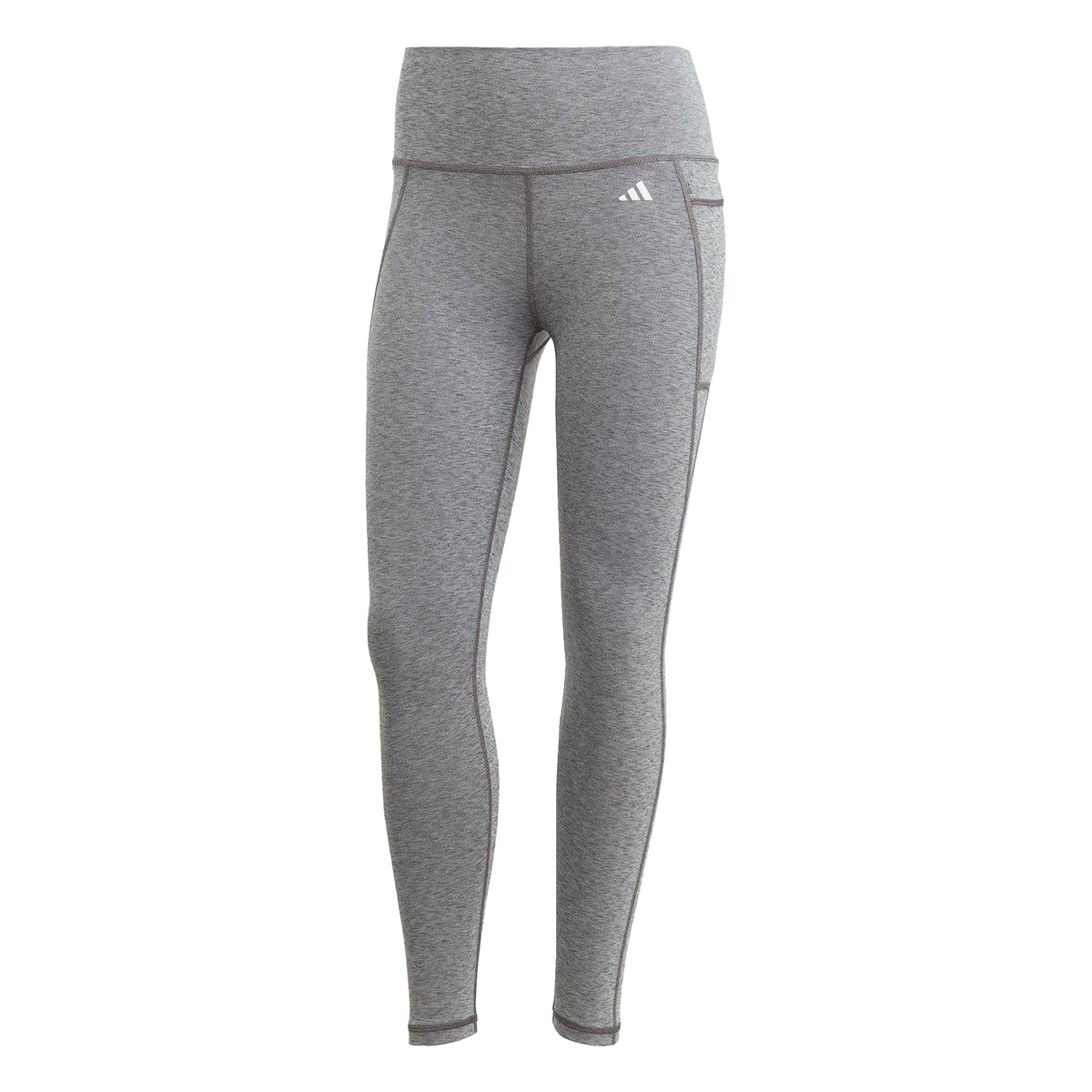 Grey - Front - Adidas Womens-Ladies Cotton 7-8 Leggings