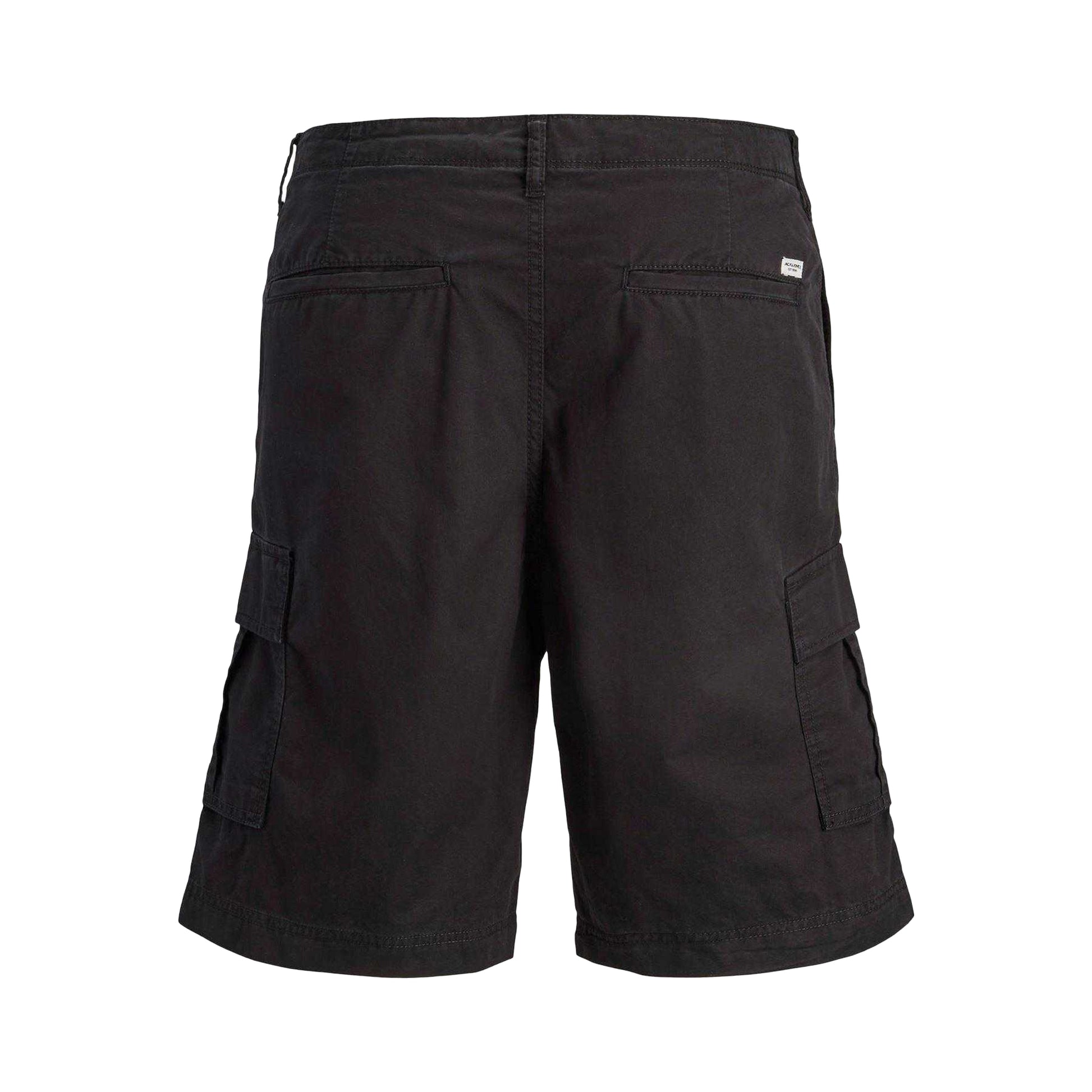Black - Back - Jack And Jones Mens Cotton Blend Tailored Cargo Shorts