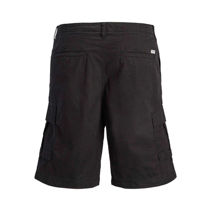 Black - Back - Jack And Jones Mens Cotton Blend Tailored Cargo Shorts