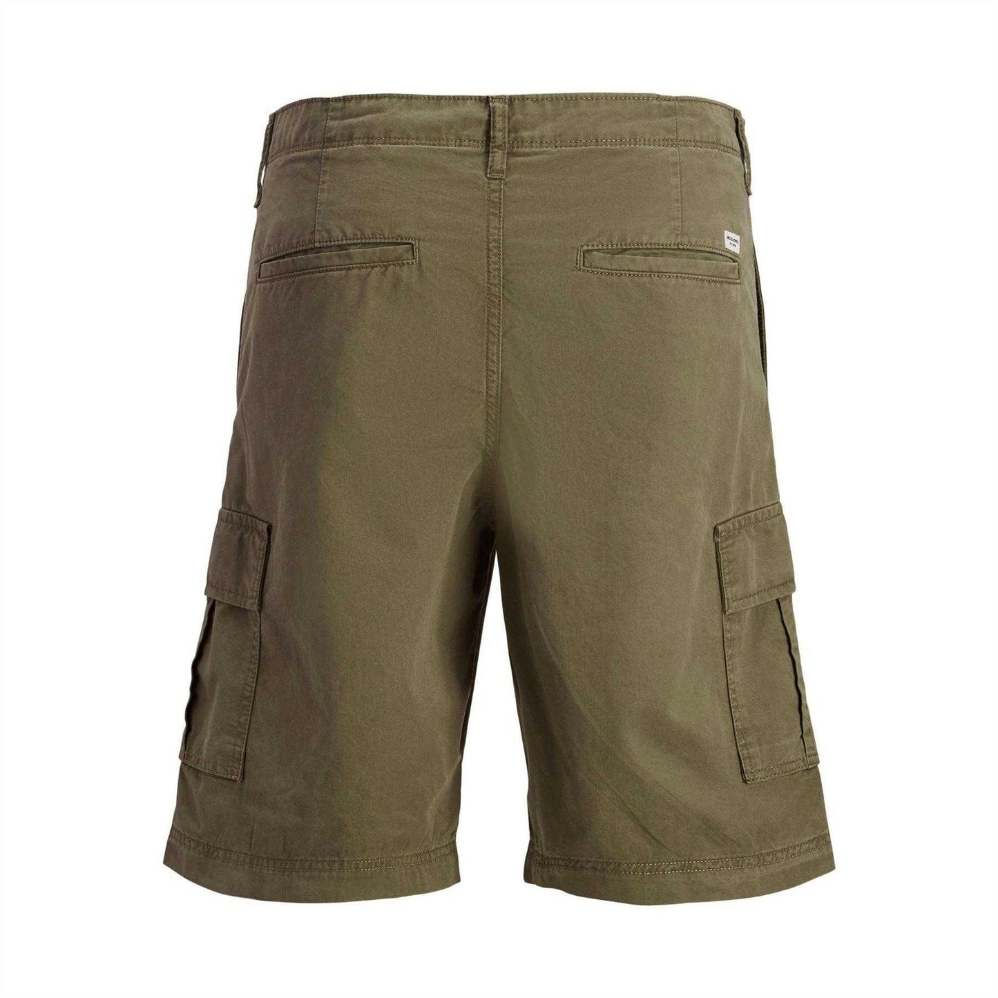 Olive Night - Back - Jack And Jones Mens Cotton Blend Tailored Cargo Shorts