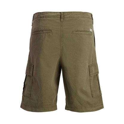 Olive Night - Back - Jack And Jones Mens Cotton Blend Tailored Cargo Shorts