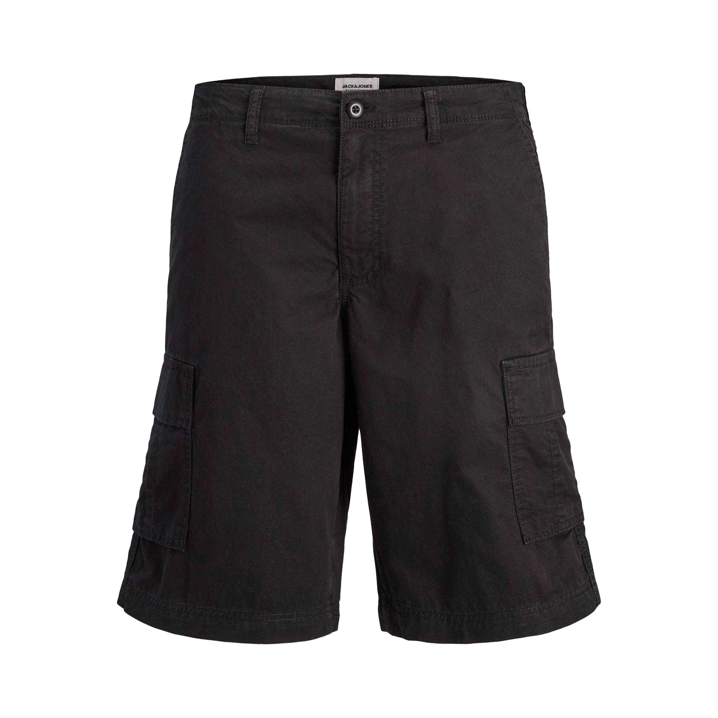 Black - Front - Jack And Jones Mens Cotton Blend Tailored Cargo Shorts