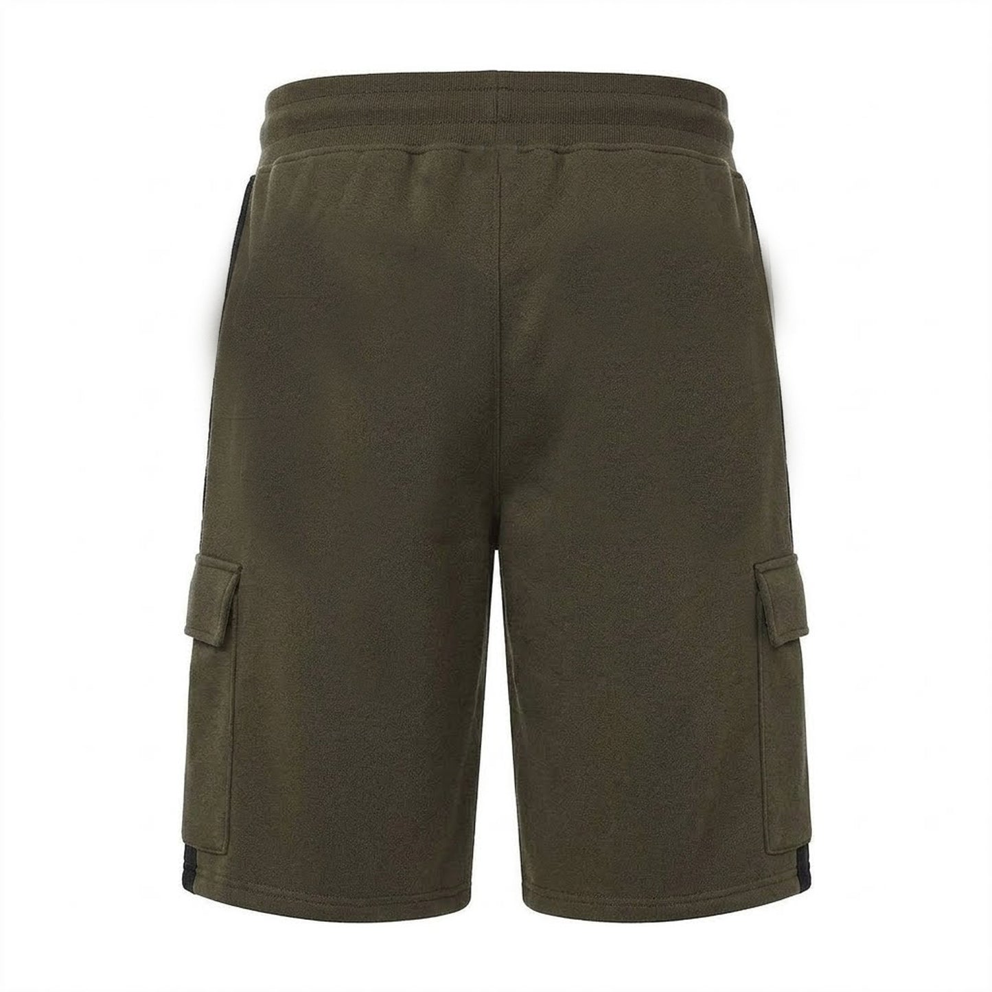 Khaki - Back - Everlast Mens Brushed Cargo Shorts