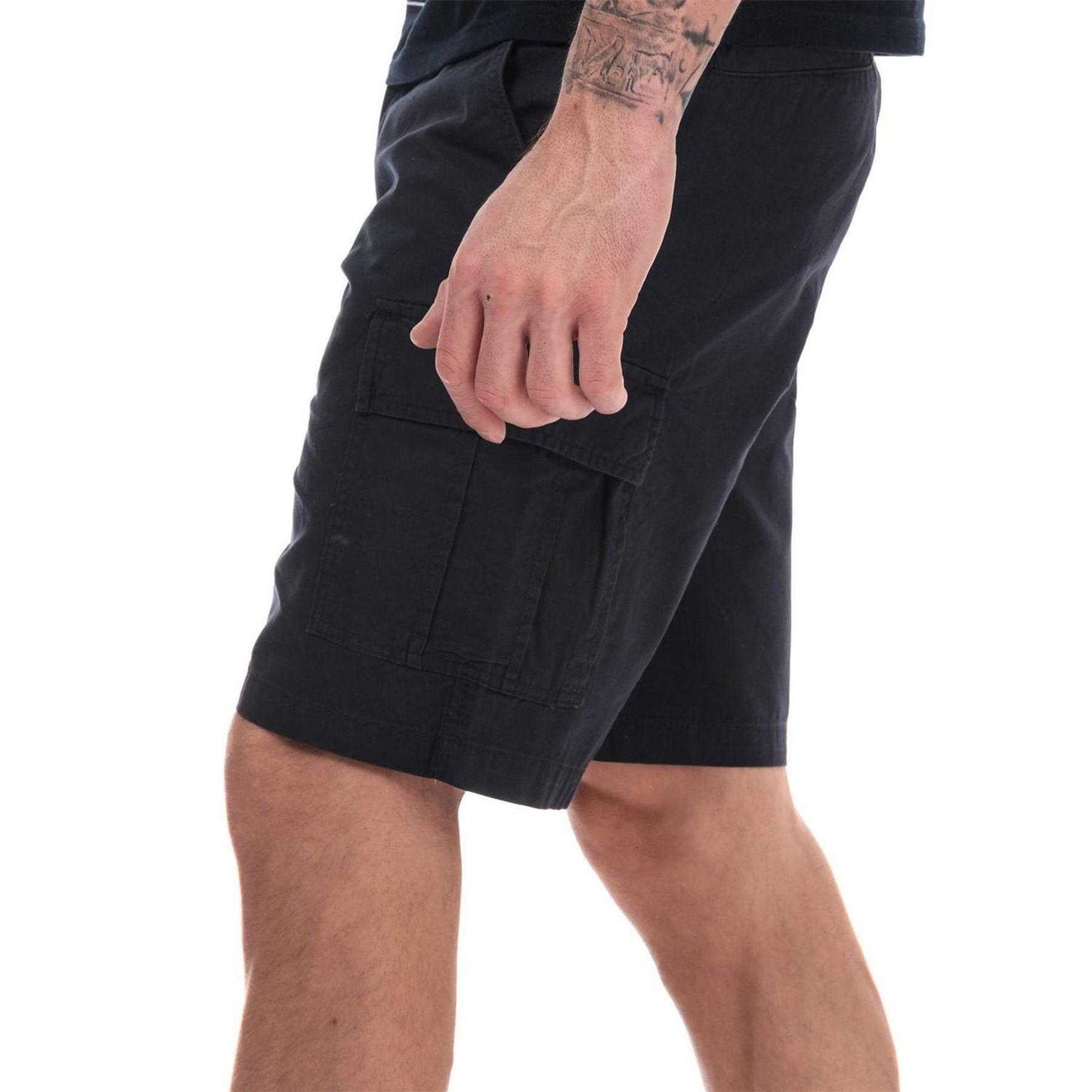 Navy - Side - Weekend Offender Mens High Desert Relaxed Fit Cargo Shorts