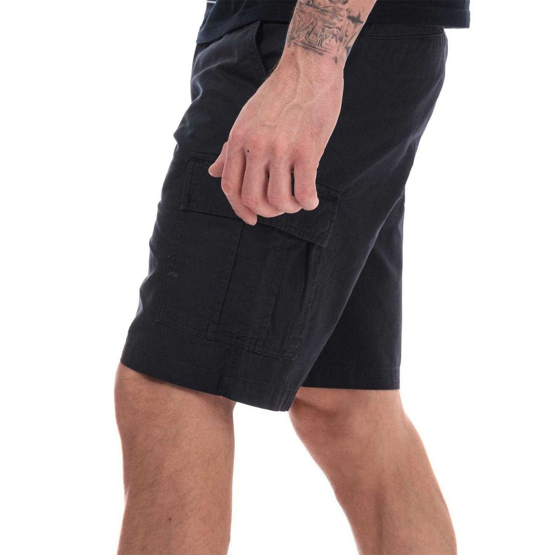 Navy - Side - Weekend Offender Mens High Desert Relaxed Fit Cargo Shorts