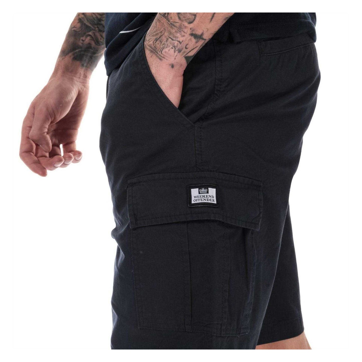 Navy - Lifestyle - Weekend Offender Mens High Desert Relaxed Fit Cargo Shorts