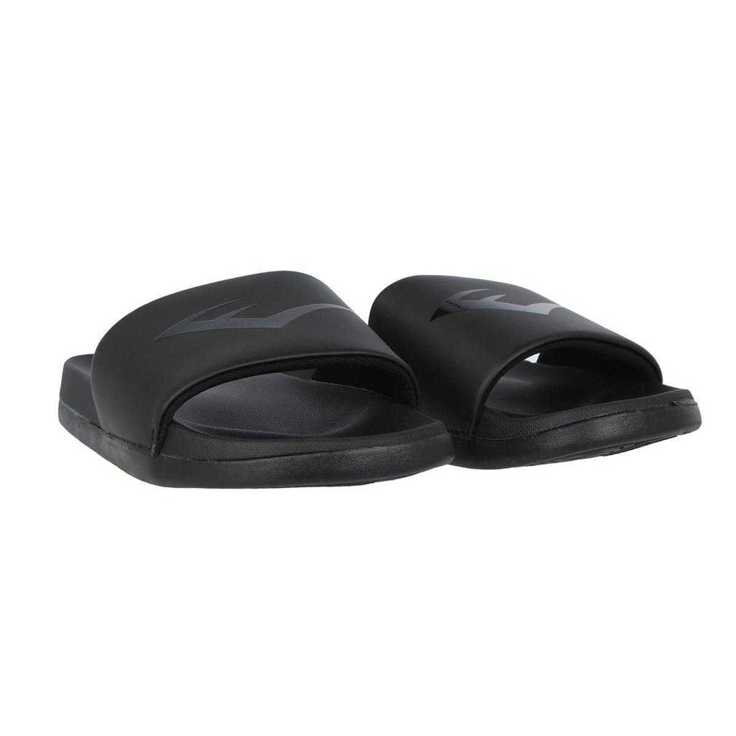 Black - Pack Shot - Everlast Childrens-Kids Padded Strap Flat Sliders