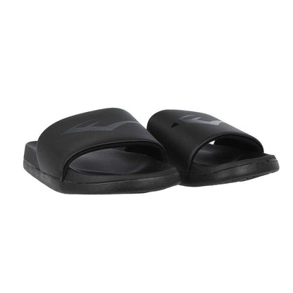 Black - Pack Shot - Everlast Childrens-Kids Padded Strap Flat Sliders