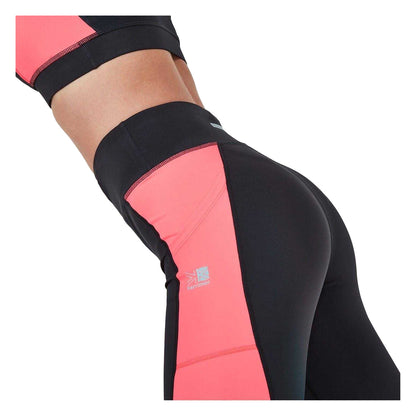 Black-Pink - Side - Karrimor Womens-Ladies Running Tights