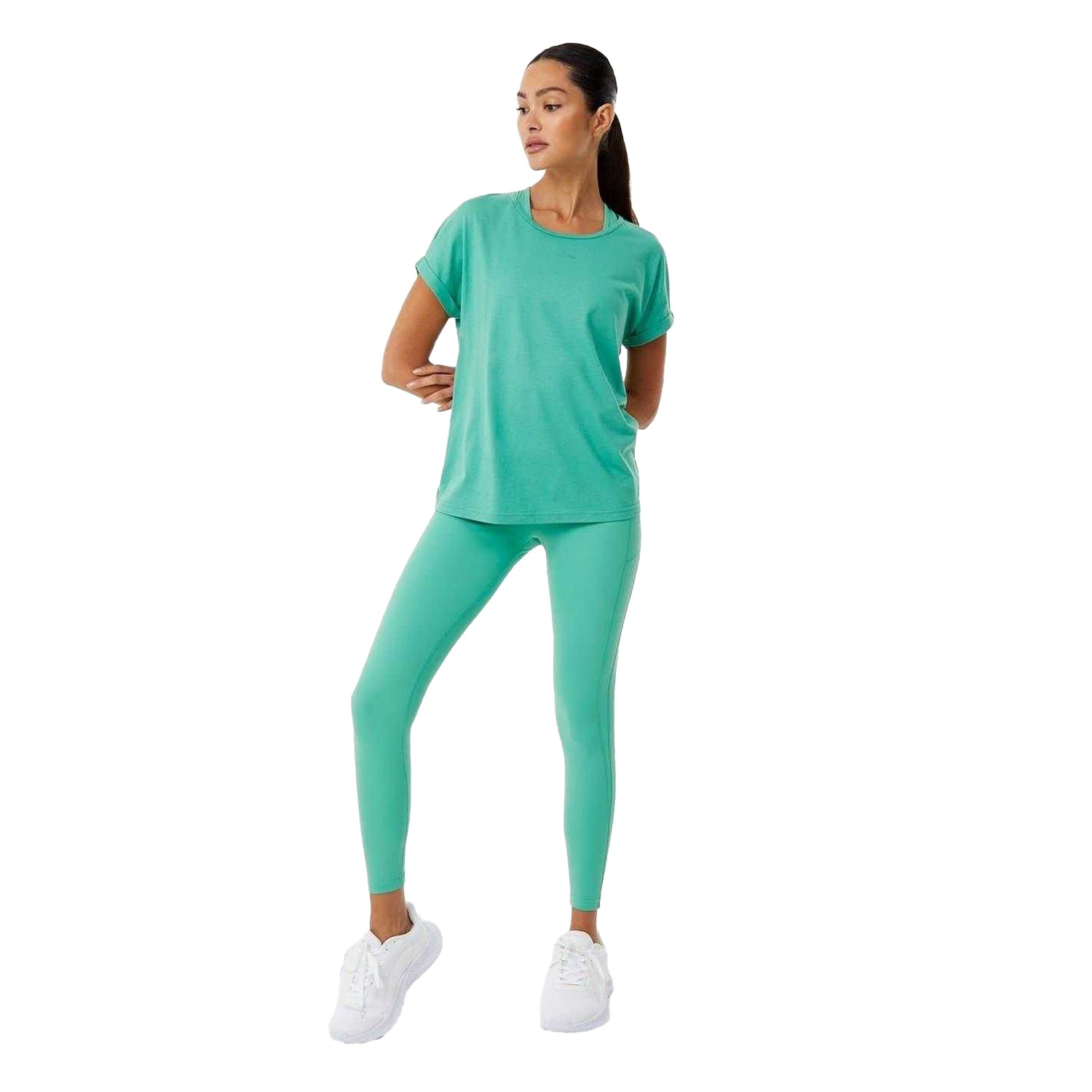 Green - Lifestyle - USA Pro Womens-Ladies Core High Rise Leggings