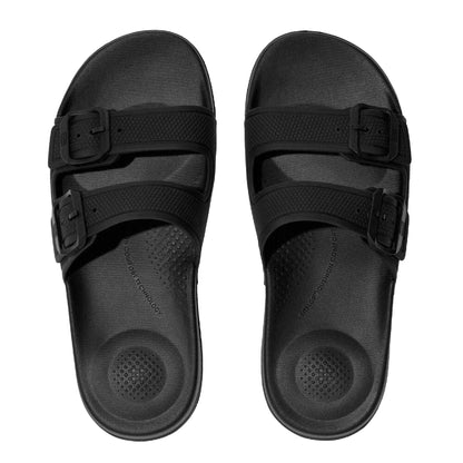Black - Side - Fit Flop Mens Iqushion Sliders