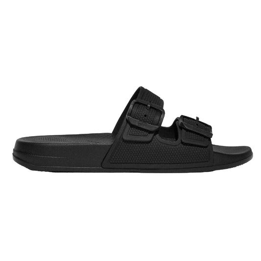 Black - Front - Fit Flop Mens Iqushion Sliders