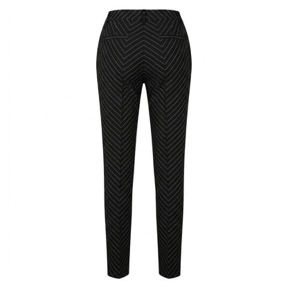 Black - Back - Boss Womens-Ladies Tamata Pinstripe Cigarette Trousers