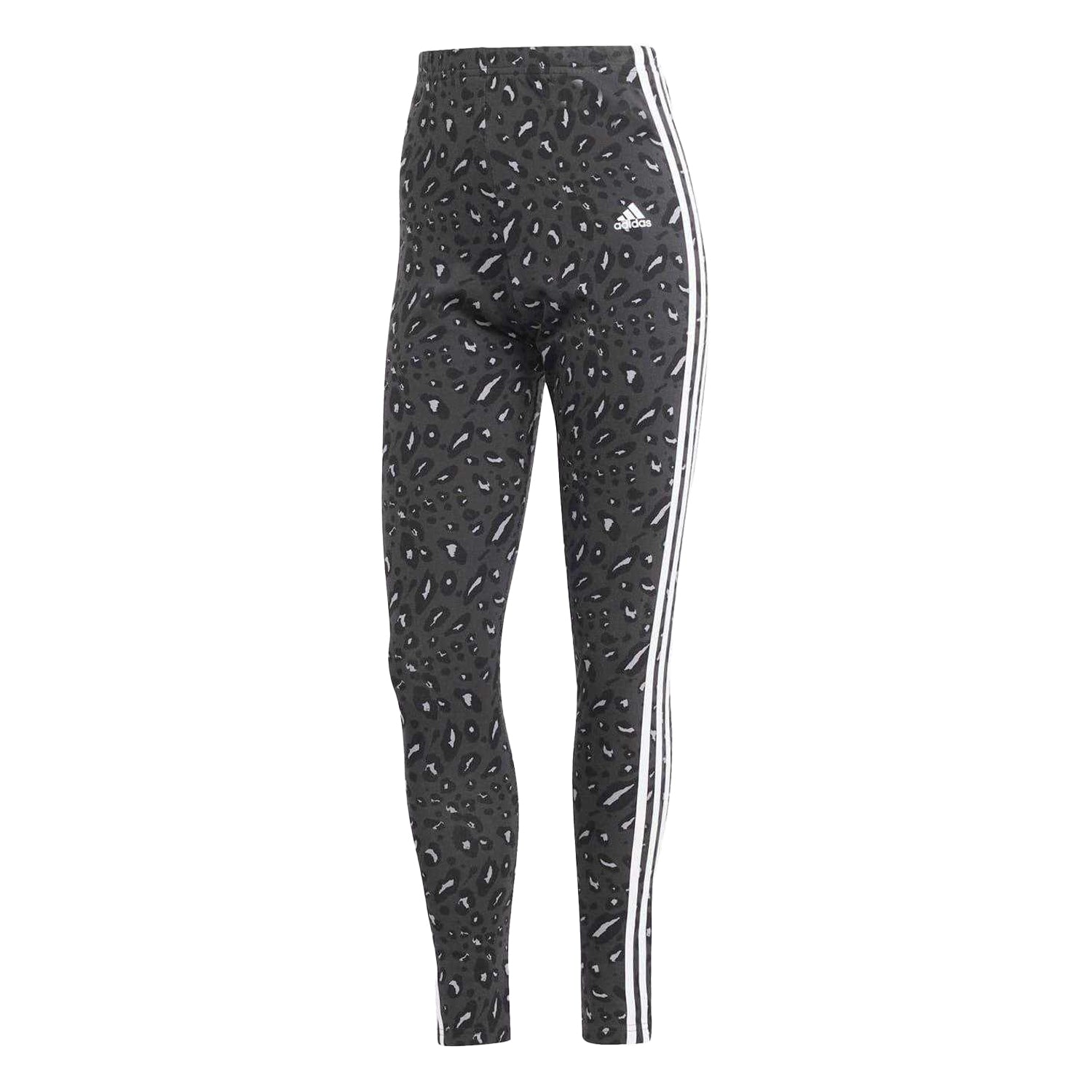 Grey - Front - Adidas Womens-Ladies 3 Stripes Flat Locked Seams Leggings