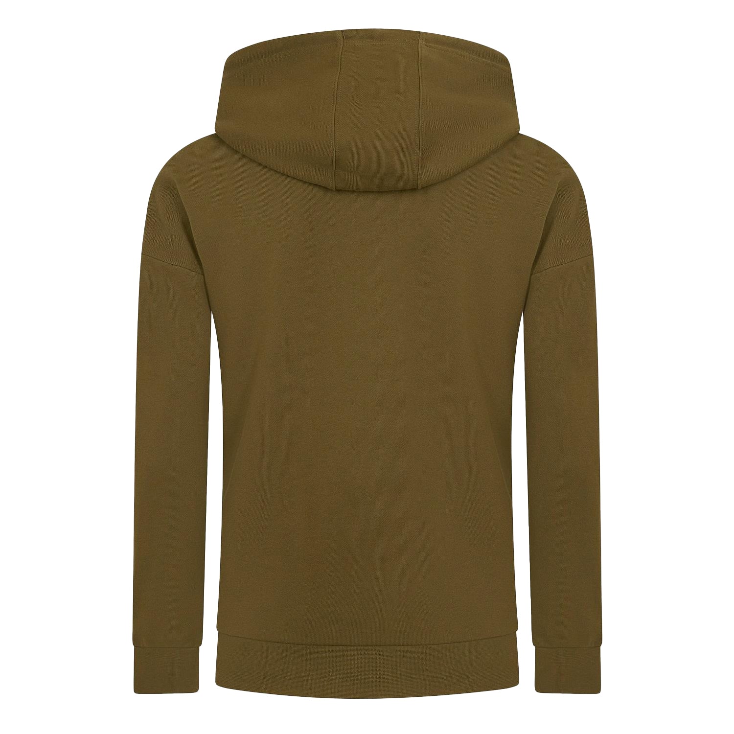 Deep Olive - Back - Lyle & Scott Womens-Ladies Relaxed Fit Crop Hoodie