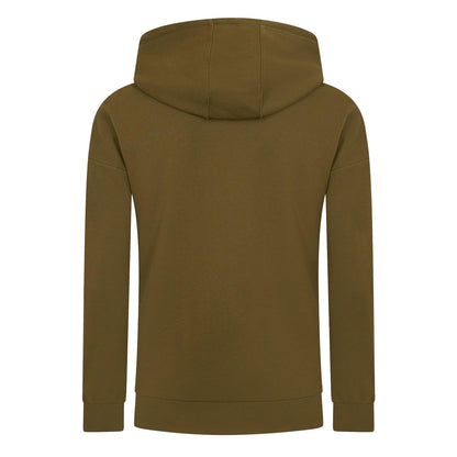 Deep Olive - Back - Lyle & Scott Womens-Ladies Relaxed Fit Crop Hoodie
