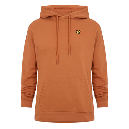 Rusty Orange - Front - Lyle & Scott Womens-Ladies Relaxed Fit Crop Hoodie