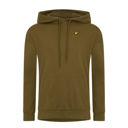 Deep Olive - Front - Lyle & Scott Womens-Ladies Relaxed Fit Crop Hoodie