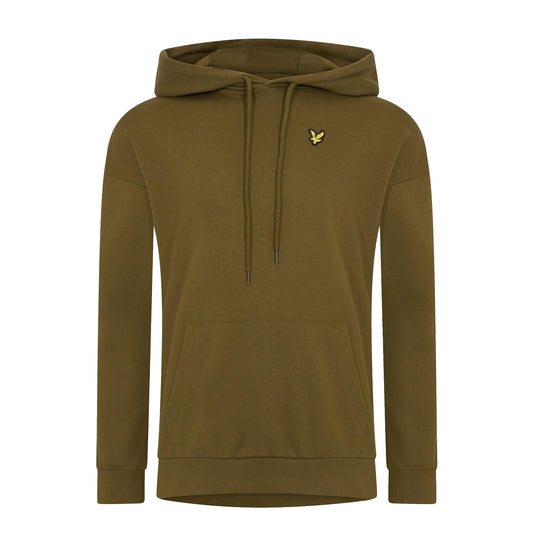 Deep Olive - Front - Lyle & Scott Womens-Ladies Relaxed Fit Crop Hoodie