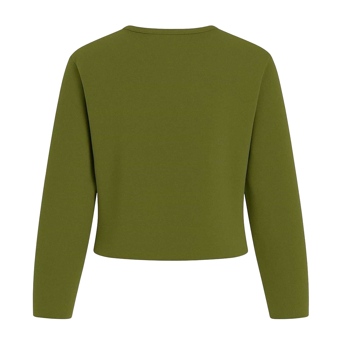 Khaki Green - Back - I Saw It First Womens-Ladies Ribbed Button Slim Cardigan
