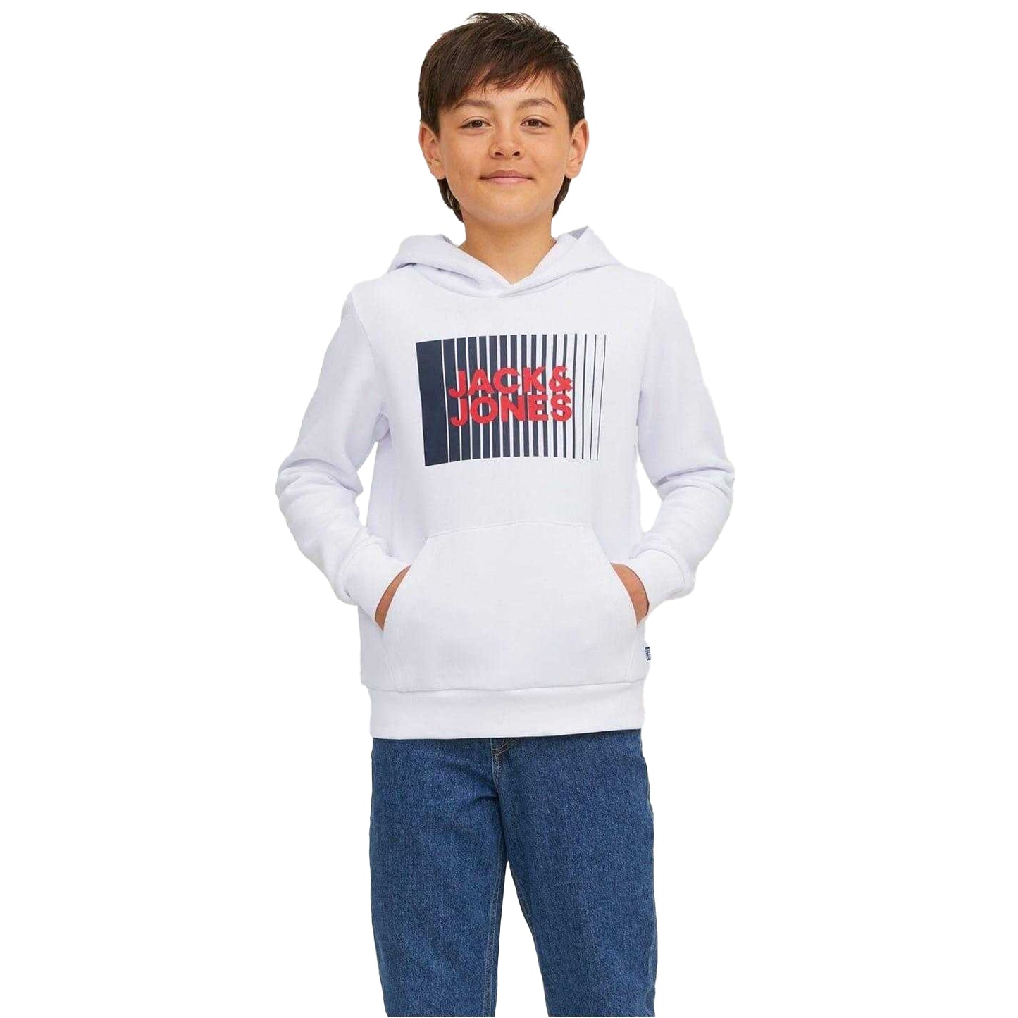 White - Front - Jack And Jones Boys Play Hoodie