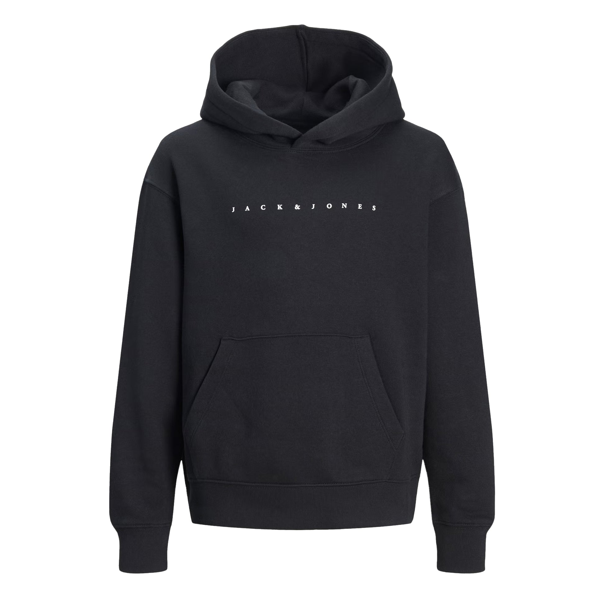 Black - Front - Jack And Jones Boys Fleece Hoodie