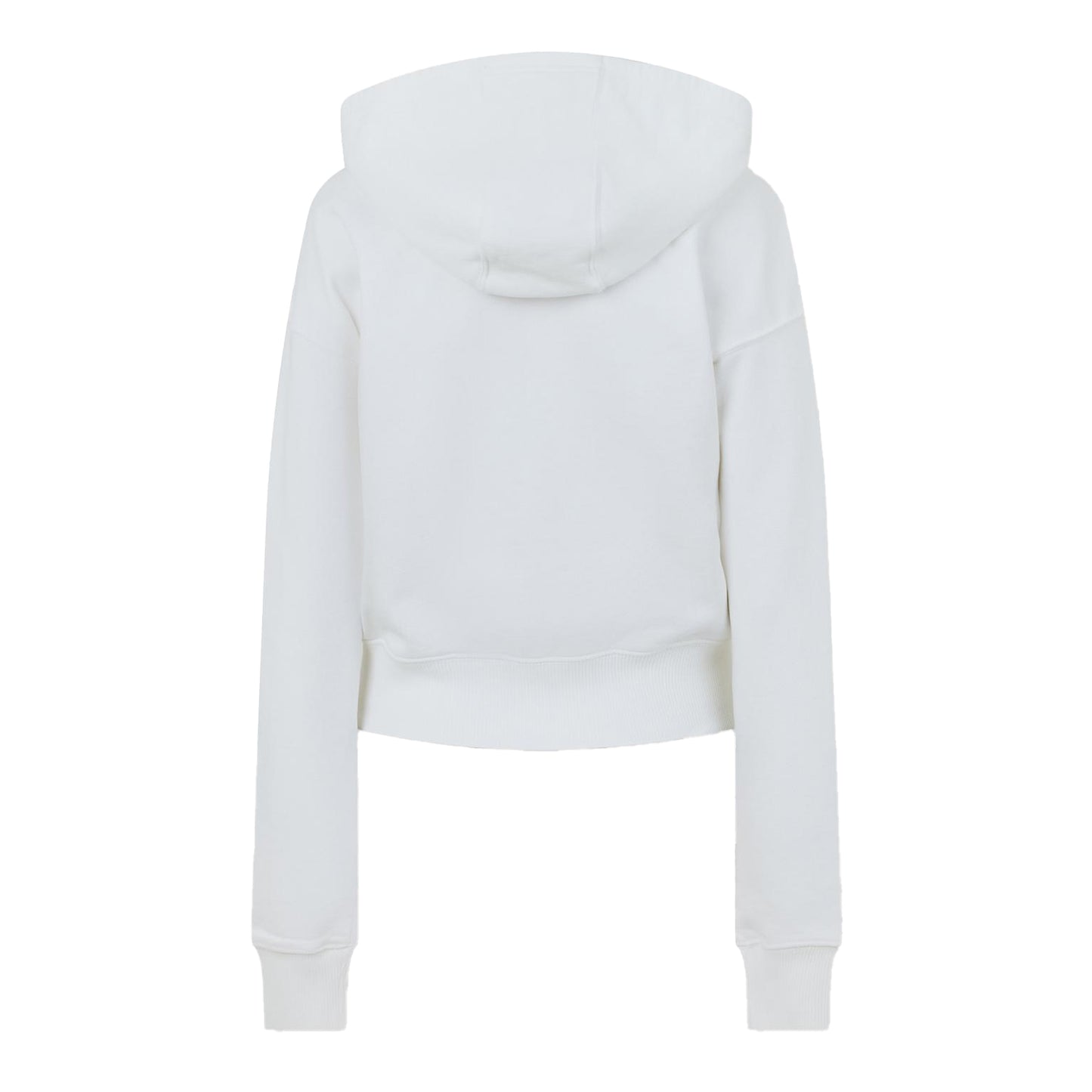 Ecru - Back - Tommy Jeans Womens-Ladies Cropped Regular Full Zip Hoodie