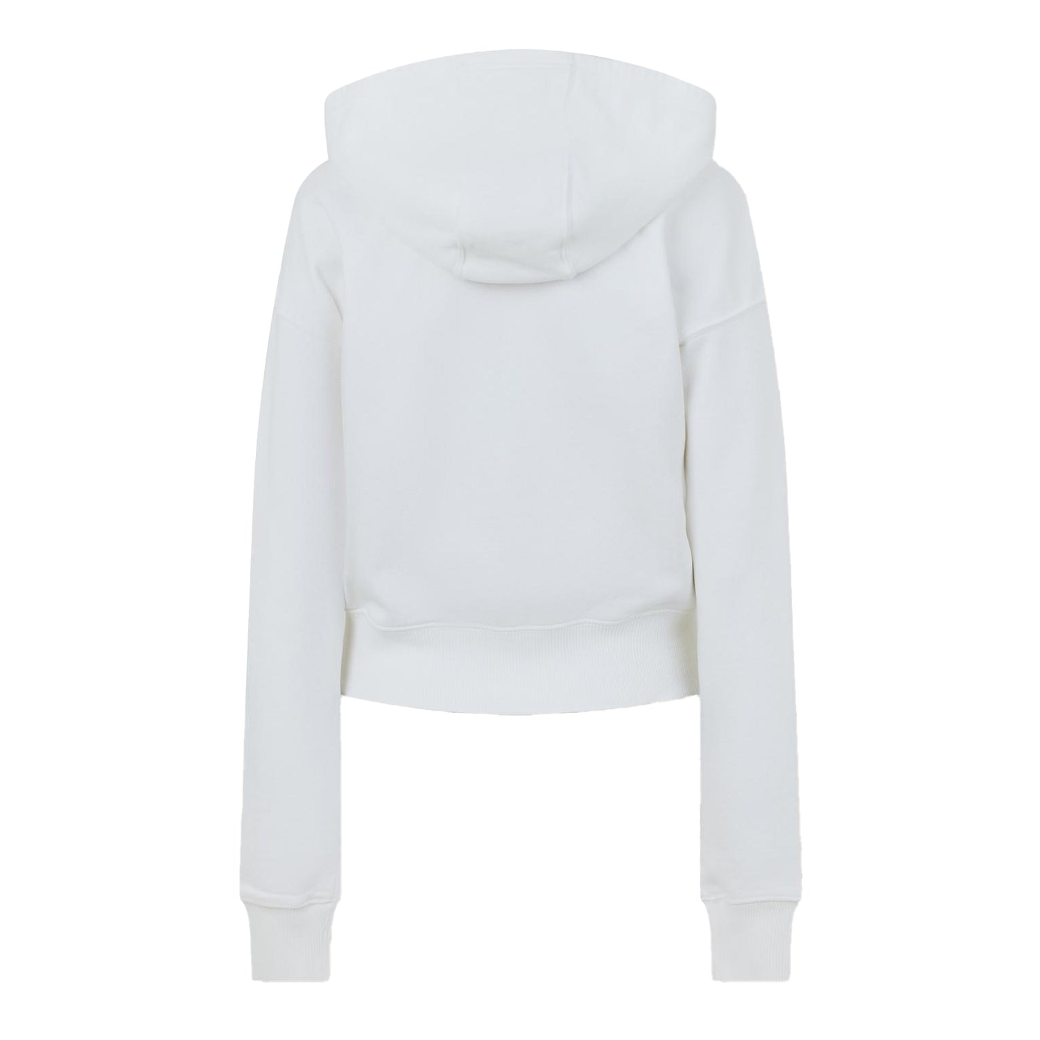 Ecru - Back - Tommy Jeans Womens-Ladies Cropped Regular Full Zip Hoodie
