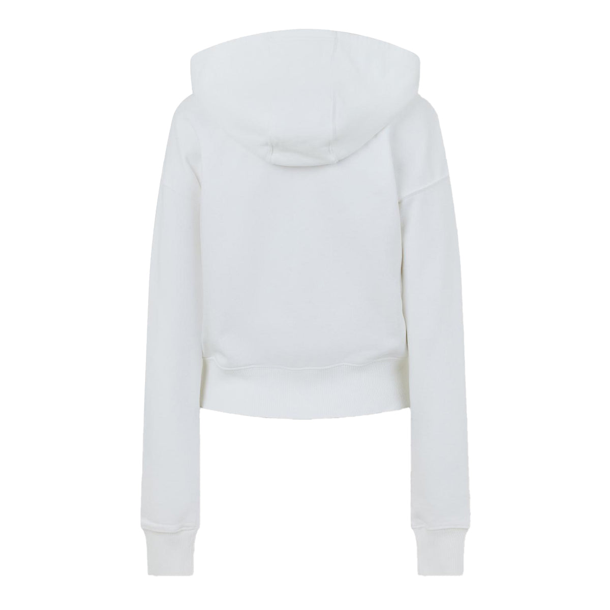 Ecru - Back - Tommy Jeans Womens-Ladies Cropped Regular Full Zip Hoodie