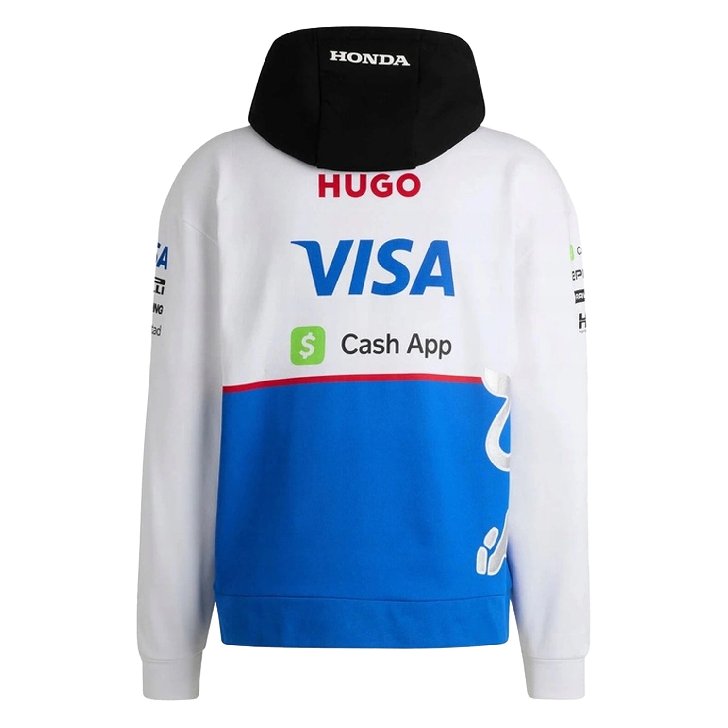 White - Back - Hugo Unisex Adult Racing Bulls Regular Full Zip Hoodie