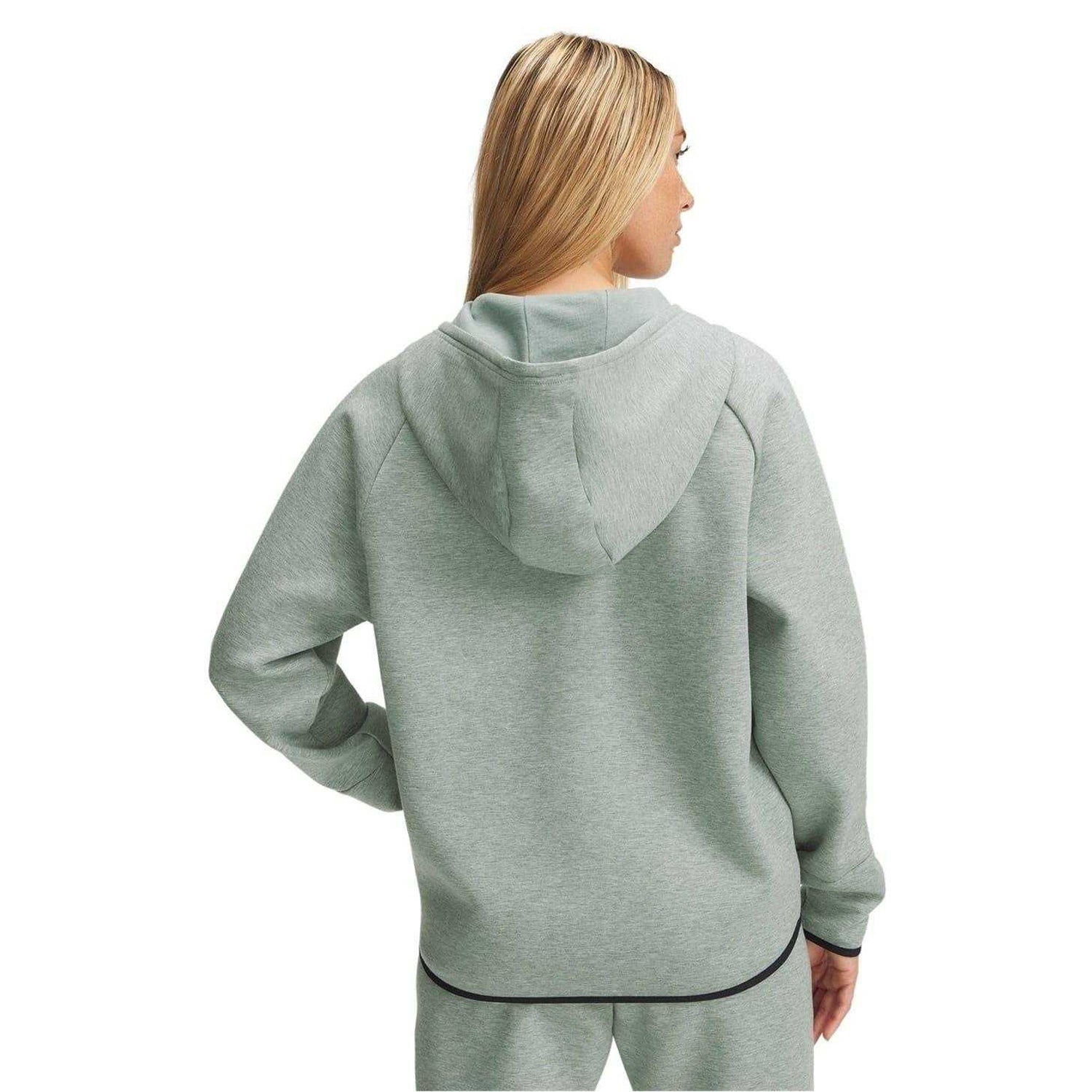 Green Marl - Back - Under Armour Womens-Ladies Raglan Full Zip Hoodie