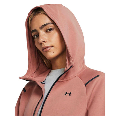 Pink Marl - Side - Under Armour Womens-Ladies Raglan Full Zip Hoodie