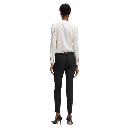 Black - Back - Boss Womens-Ladies Anaita Slim Trousers