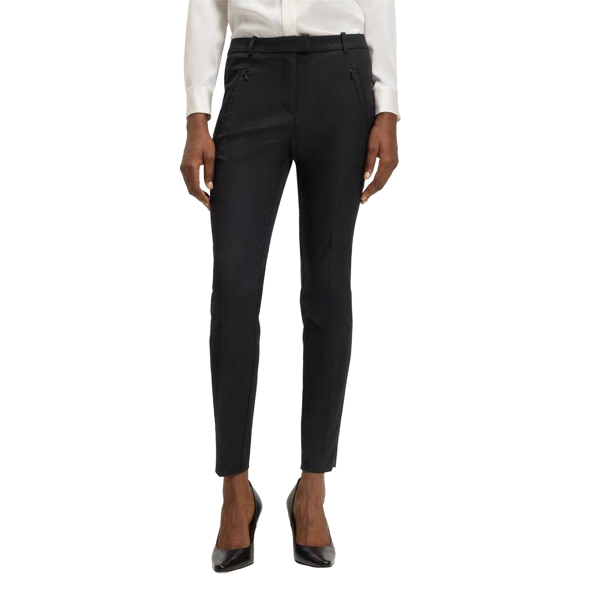 Black - Pack Shot - Boss Womens-Ladies Anaita Slim Trousers