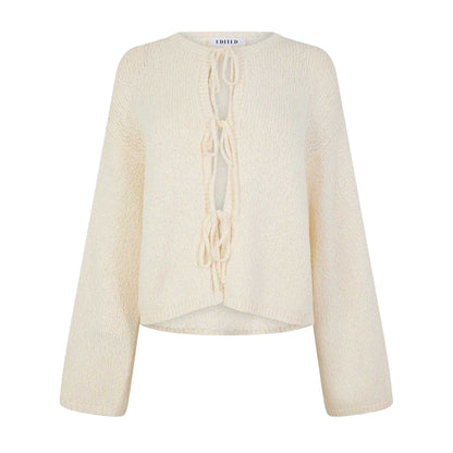 Gardenia - Front - Edited Womens-Ladies Salma Tie Oversized Cardigan