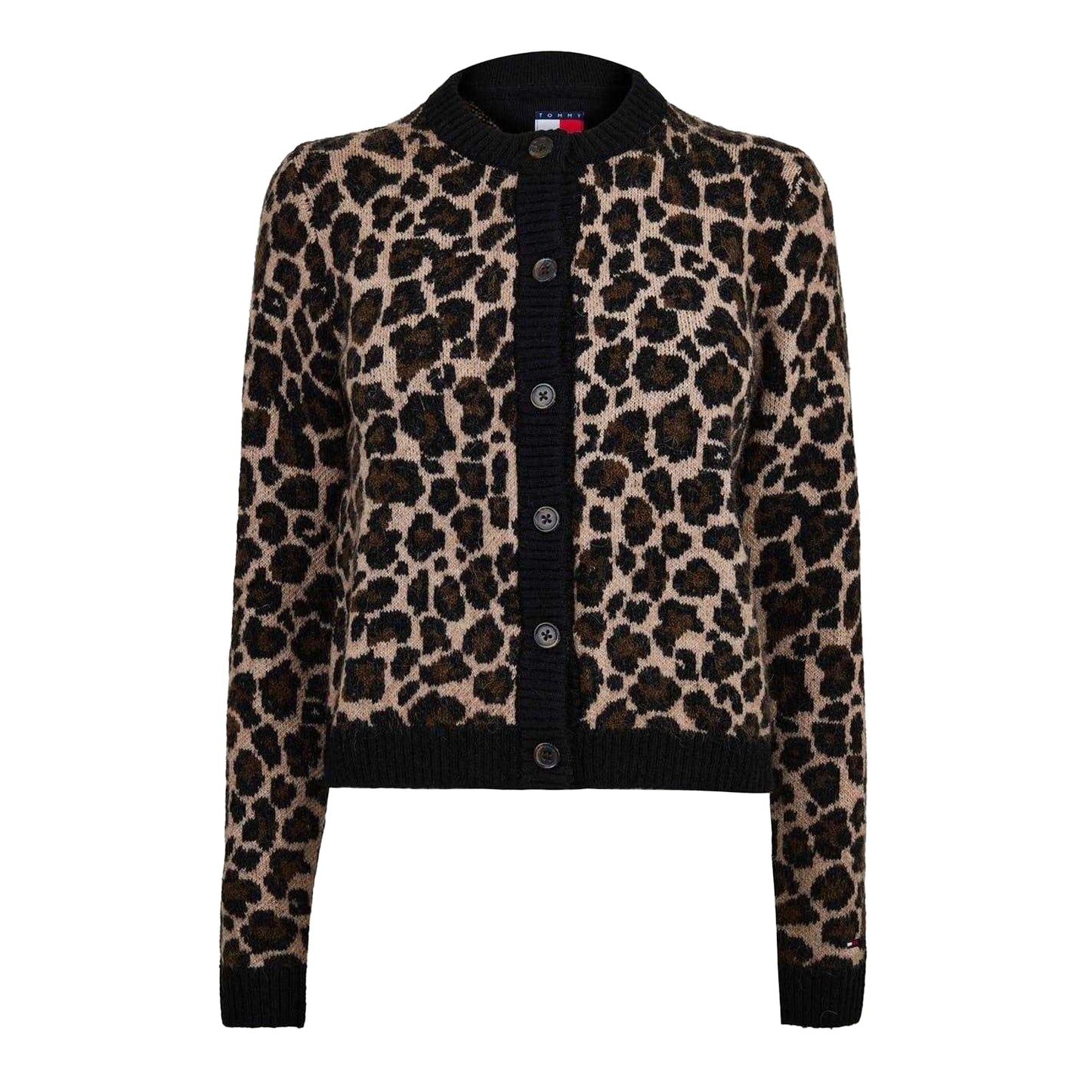 Leopard - Front - Tommy Jeans Womens-Ladies Leopard Print Cardigan