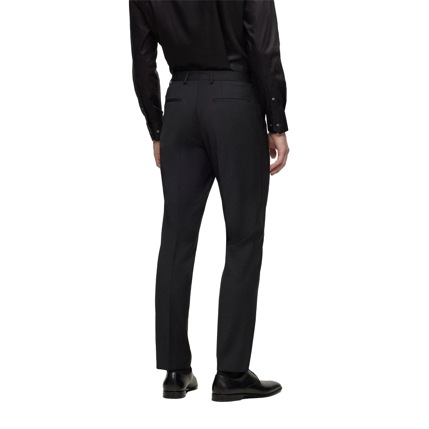 Black - Back - Boss Mens Leon Straight Leg Trousers