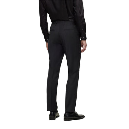 Black - Back - Boss Mens Leon Straight Leg Trousers