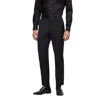 Black - Side - Boss Mens Leon Straight Leg Trousers
