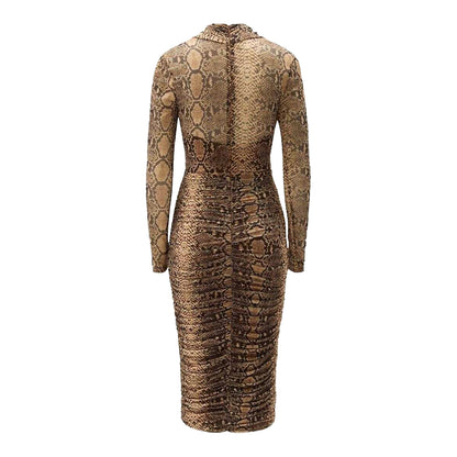 Natural Snake - Back - Bardot Womens-Ladies Aliyah Snake Print Bodycon Wrap Dress