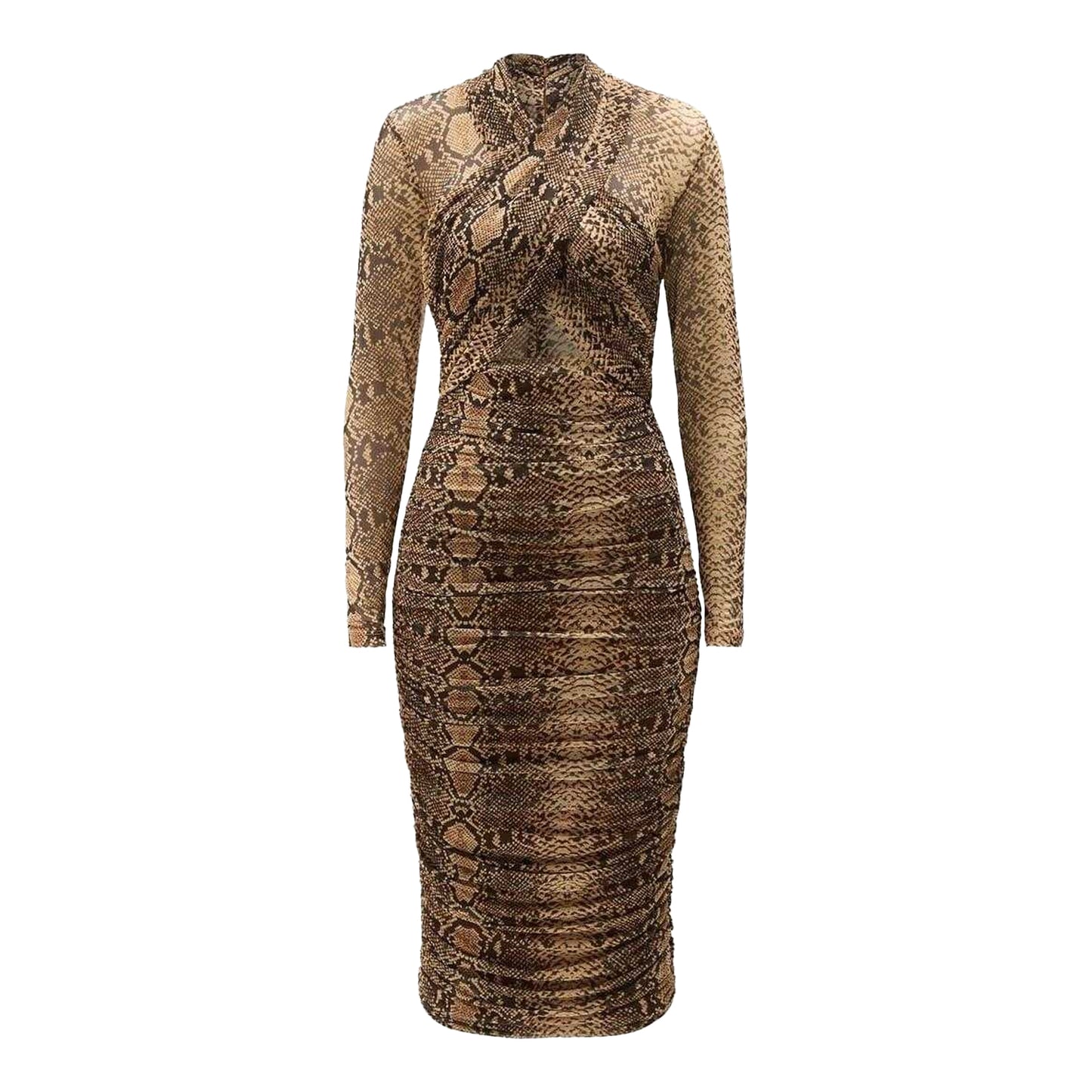 Natural Snake - Front - Bardot Womens-Ladies Aliyah Snake Print Bodycon Wrap Dress
