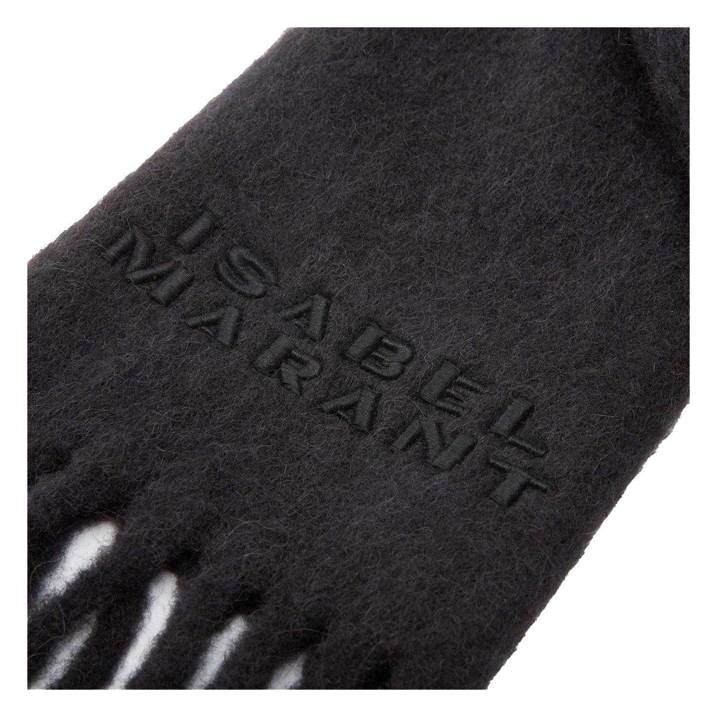 Black - Back - Isabel Marant Wool Blend Winter Scarf