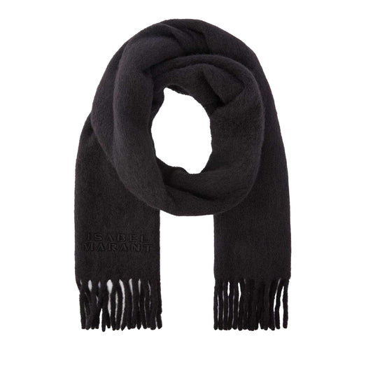 Black - Front - Isabel Marant Wool Blend Winter Scarf
