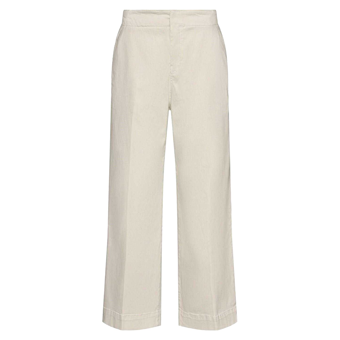 White - Front - Boss Womens-Ladies Tahiana Cotton Straight Trousers