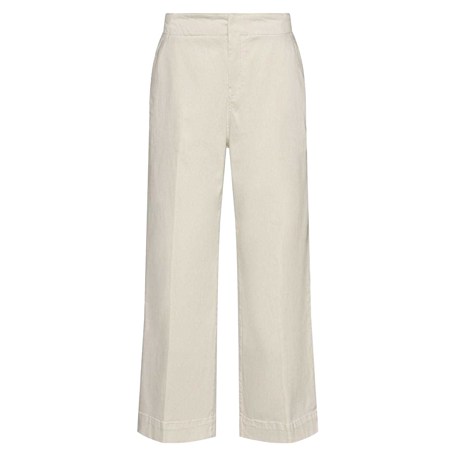 White - Front - Boss Womens-Ladies Tahiana Cotton Straight Trousers